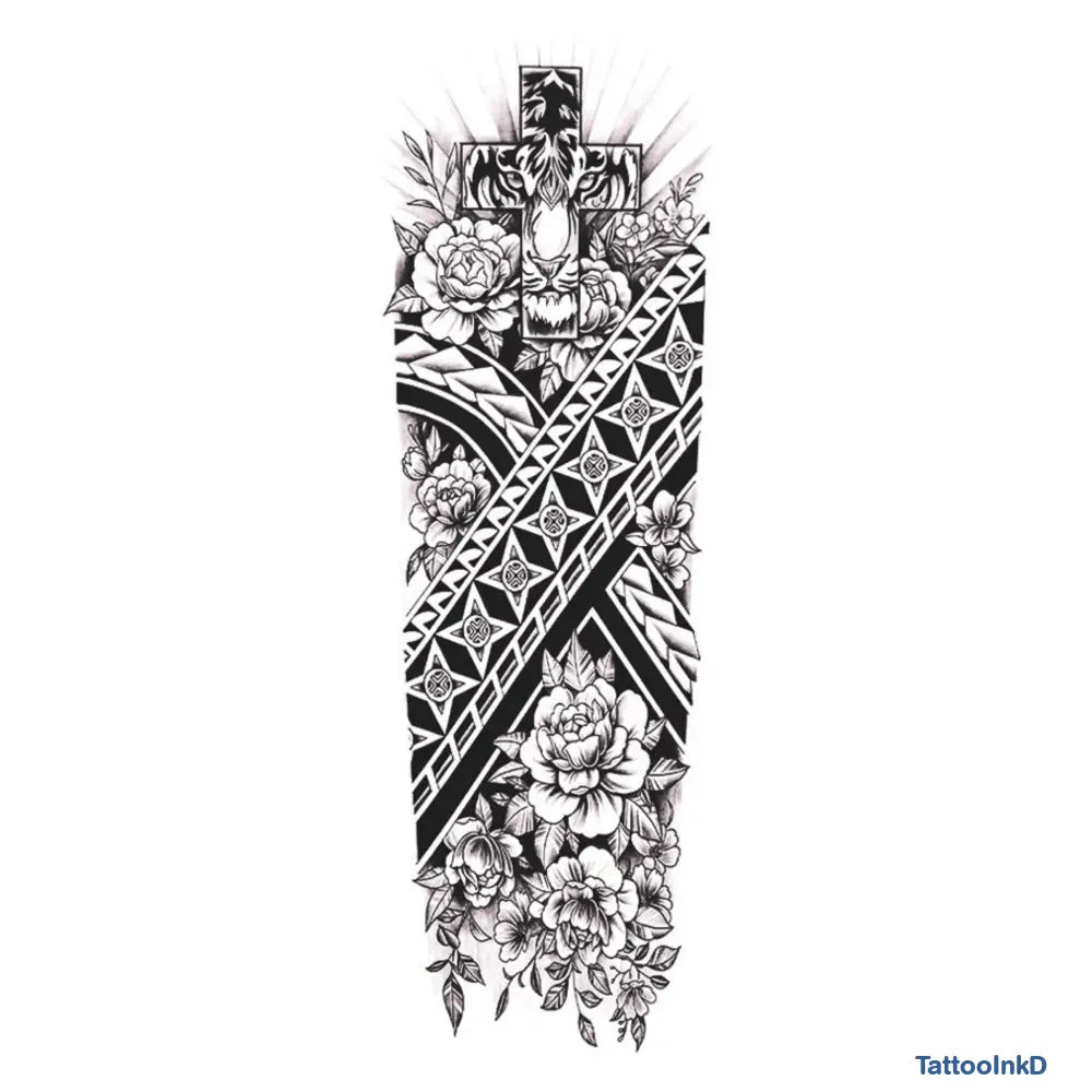 Sacred Cross Bloom Sleeve